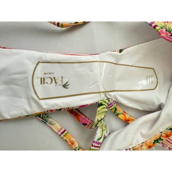 Facil BOMBON Tropical Postage Stamp Print Two-Piece Bikini Set Sz Sm - Picture 12 of 15